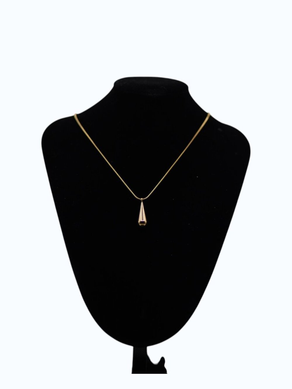 UTC Gold Tone Teardrop Pendant Necklace | Minimalist Dainty Necklace | Everyday